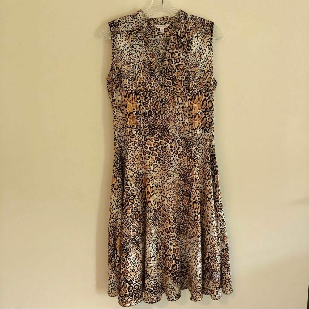 Nanette Lepore Sleeveless Leopard Midi Dress - Picture 1 of 8